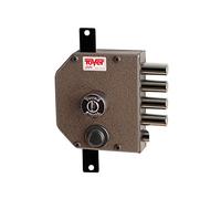Tover 930AF35DM, Cerradura seg. 3P c/resbalón bombillo seg. 2F35M antibump barra red.dcha mar, marrón
