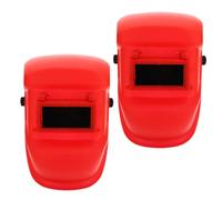 TOVINANNA 2 Piezas de Capucha de Soldadura de Plástico Rojo, Máscara Ajustable para Soldador Diseño Profesional y Uso Prolongado, Adecuado para Trabajos de Soldadura