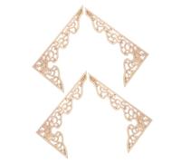 TOVINANNA 4 Piezas Aplique Decorativo de Madera Tallada para Esquinas, Calcomanía de Madera de Bricolaje, sin Pintar, Color Caqui, para Muebles y Cama, Decoración del Hogar y Reformas