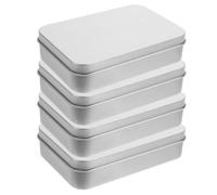TOVINANNA Cajas de Hojalata para Dulces Juego de 4 Unidades Caja Rectangular Metálica Tapa para Almacenamiento en Fiestas y Celebraciones 11X65X3 CM