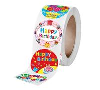 TOVINANNA Pegatinas de Sellado para Cumpleaños Redondas 1 Pulgada, Adhesivas y Fáciles de Despegar, Material de Placa de Cobre, 500 Piezas para Decoración Festiva y Regalos