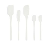 Tovolo Flex-Core® - Juego de 5 espátulas de silicona para preparación de comidas, cocinar, hornear y más, color blanco