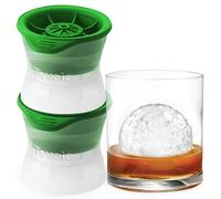 Tovolo Juego de 3 moldes para whisky y licores de fusión lenta sin fugas, bola de golf, color verde, esfera