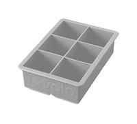 Tovolo King Craft - Molde de hielo grande para congelador, cubos de 2 pulgadas para whisky, bourbon, licores y bebidas de licor, silicona sin BPA, bandeja individual, gris ostra