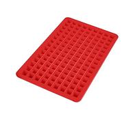 Tovolo Mini Moldes Silicona para Cubitos de Hielo con Tapa (Rojo Manzana Caramelo), Bandeja de Silicona para Congelar Mini Hielo, Silicona y Plástico sin BPA
