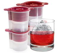 Tovolo Moldes de hielo para adornos navideños, juego de 4, para hacer hielo de bebida sin fugas, de fusión lenta para whisky, licores, licor, cócteles, refrescos y más
