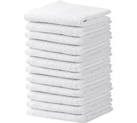 Towel and Linen Mart - Toallas de salón Blancas, Paquete de 12 (no a Prueba de blanqueador, 16 x 27 Pulgadas), Toallas Altamente absorbentes para Manos, salón, Gimnasio, Belleza, SPA y Cuidado del