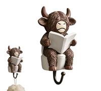 Towel Hooks for Bathrooms - Funny Resin Cow - Figura decorativa Towel Hanger Set, Heavy Duty Adhesive Hook Organizer, Farmhouse Storage Hook for Clothes Vestido Loofah 3,54 x 2,95 x 2,36 pulgadas