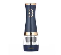 Tower T847004MNB - Molinillos eléctricos de sal y pimienta, funciona con pilas, con molinillos de cerámica ajustables, azul medianoche y oro rosa