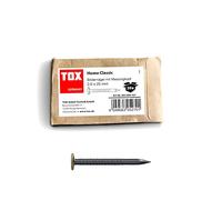 TOX Home Classic 063600101 - Clavos de acero endurecido con cabezal de latón en embalaje de papel reciclable, tamaño 2,0 x 25 mm, clavos de acero para imágenes para casi todos los materiales de