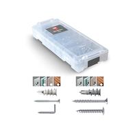 TOX L-BOXX Micro Indoor en caja de clasificación apilable y encajable, juego de tacos con tacos para cartón-yeso Spiral y Spiral Plus + tornillos (de gancho) a juego, 80 unid., 094901805
