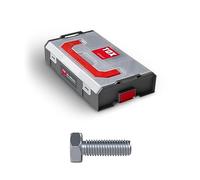 TOX L-BOXX Surtido de minitornillos de cabeza hexagonal M8 + M10 DIN 933, ajustables individualmente, apilables y enclavables, incluye tornillos para máquinas M8 + M10, 90 piezas, 094903205