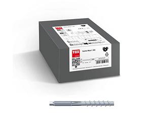 TOX Tornillo de anclaje Sumo Max 1 AG A4 10x140 mm, con rosca de conexión M10, acero inoxidable A4 para diferentes profundidades de instalación, homologado por las autoridades, 50 piezas, 041171551