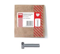 TOX Tornillo de cabeza hexagonal M5x30, galvanizado, DIN 933, tornillos para máquinas con rosca completa y baja altura de cabeza, 10 piezas en embalaje de papel resellable, 12443066530