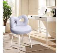 toxaaiwr Silla de escritorio de terciopelo de cordero, silla giratoria para maquillaje con patas de cordero, silla decorativa con asiento cómodo, carga de 330 libras, respaldo, sillas decorativas en