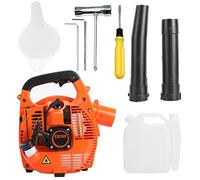 toxaaiwr Soplador de hojas de mochila de gasolina, soplador de hojas de gasolina de 26 cc de 2 tiempos con correa de hombro ajustable, antivibración para limpieza de patio, cuidado del césped, hojas