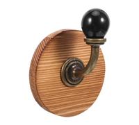 TOYANDONA 2 ganchos de pared de metal vintage, perchas de cerámica | Con placa base de madera, ganchos retro con forma de , colgadores de toallas decorativos de pared, gancho de una sola punta