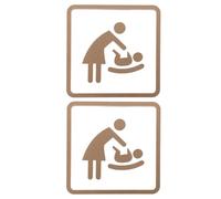 TOYANDONA 2 Piezas Letrero Adhesivo para Cambiar Pañales en Baño Familiar, Señalización Autoadhesiva de Acrílico Dorado Diseño Moderno para Paredes