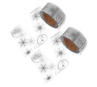 TOYANDONA 2 Rollos Rollos de Nieve de Navideñas Copos Pegatinas Transparentes y Renos, Autoadhesivas y Fáciles de Retirar, Ideales de Navidad envolver para Regalos y Manualidades