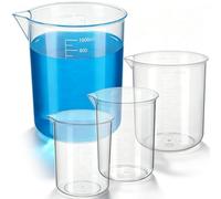 TOYANDONA 4 Piezas Medidor Líquido de Plástico con Escala y Vertedor en V, Conjunto de 4 Tazas (50ml a 1000ml), Fáciles de Limpiar y Flexibles para Uso en Mezcla y Cocina