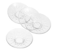TOYANDONA 4 Platillos Redondos de Vidrio Transparentes para Té y Aperitivos Estructura Estable, Elegantes y Versátiles para Cocina y Comedor Reutilizable