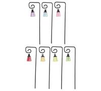 TOYANDONA 7 Piezas Mini Farola de Jardín en Resina con Gancho de Hierro | Ligera y Portátil para Dioramas y Jardines de Suculentas, Adecuada para Decoración de Casas de Muñecas
