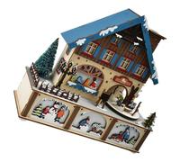 TOYANDONA Casa Navideña de Madera con Luces LED para Decoración de Navidad Adorno Luminoso para Hogar y Ambiente Festivo