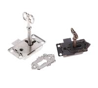 TOYANDONA Cerradura de Armario Antigua con Llave, Diseño Retro Único, Aleación de Zinc, Fácil Instalación, Pack de 2 Piezas para Puertas de Muebles Decorativos