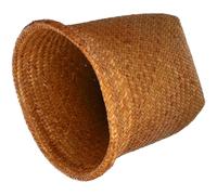 TOYANDONA Cesta de almacenamiento tejida de ratán, contenedor de artículos diversos, sin rebabas, superficie lisa, para balcón y hotel, natural y decorativa