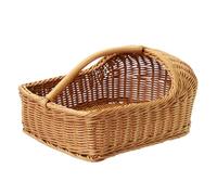 TOYANDONA Cesta de Mano para Zapatillas de Pp, Diseño Imitación Rattan | Almacenaje Multifuncional, Estructura Autoportante, Uso en Baño y Dormitorio, para Personal Hotelero