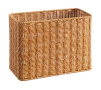 TOYANDONA Cesta Tejida de Escritorio de Plástico Khaki para Almacenamiento | Organizador Versátil para Correo y Artículos Varios, Textura Delicada, Estilo Rústico, Uso en Salón