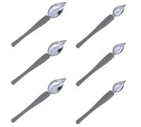 TOYANDONA Cucharas Culinarias para Decorar Salsas y Café Juego de 6 de Acero Inoxidable y Silicona Mango Curvado en Cocina Profesional