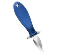 TOYANDONA Descascaradora y Placa Lateral Protectora de Acero Inoxidable Mango Antideslizante Azul para Abrir Ostras de Vieiras en Cocina