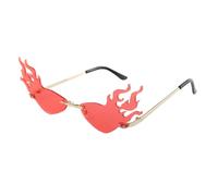 TOYANDONA Gafas de Sol Forma de Llama, Lente Roja, Accesorio Fotográfico para Fiestas, Ligeras y Resistentes, Diseño Divertido para Eventos y Decoraciones Festivas