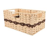 TOYANDONA Mimbre Cesta de Almacenamiento Tejida, Tamaño Pequeño, con Asa | Base Plana, Estilo Vintage Sencillo, para Hogar y Oficina, Adecuado para Frutas y Correo