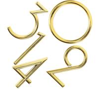 TOYANDONA Números de Casa Versátiles Autoadhesivos para Puertas y Buzones en Abs Dorado Diseño Moderno y Acabado Brillante para Hotel y Hogar, Pack de 5 Piezas