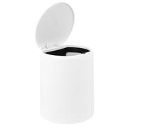 TOYANDONA Papelera Tapa Abatible, Cubo de Basura de Tipo Pulsador, Grande, Plástico, Blanco, Diseño de Doble Capa, Apertura Amplia, para Hogar y Dormitorio, Estilo Nórdico