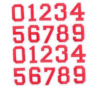 TOYANDONA Pegatinas Autoadhesivas Números para Camisetas Fútbol, Juego 2 Sets 20 Piezas, Color Rojo, Decoración DIY Ropa, Parches Numéricos para Personalizar Prendas