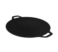TOYANDONA Plancha Redonda de Hierro para Estufa de Campamento, Antiadherente y Fácil de Limpiar, Diseño Portátil Adecuado para Cocinar al Aire Libre y Picnic