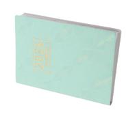 TOYANDONA Planificador Anual A7 de Bolsillo, Mini Agenda en Inglés, Papel y Tapa de Pu Verde Claro, para Programación Académica y Profesional, Estudiantes y Usuarios de Negocios