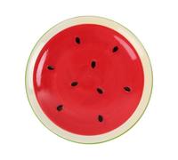 TOYANDONA Plato de Cerámica Redondo Verde Estilo Japonés para Ensalada | Superficie Lisa y Brillante, Patrón de Sandía, Reutilizable, para Restaurante, Cafetería, Boda y Obsequio