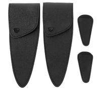 TOYANDONA Protectores de Tijeras de PU 4 Piezas Negro Funda Resistente para Bordado y Manualidades 2 Medianas 2 Pequeñas para Estilistas y Costura