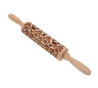 TOYANDONA Rodillo de Madera Grabado Láser para Amasar Masa de Pizza y Repostería, Diseño Creativo Adecuado para Cocina y Diy, Herramienta para Fondant y Pastelería