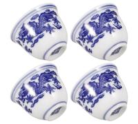 TOYANDONA Set de 4 Tazas de Té Tradicionales Hey Girl Tea de Cerámica Capacidad de 25ml, Diseño Elegante y Superficie Lisa, Aptas para Lavavajillas