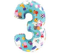 Toyland® Globo de papel de aluminio con números de Peppa Pig, George & Friends de 26 pulgadas, globos de fiesta para niños, número 1-6 disponible