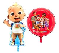 Toyland® Paquete de 2 globos Cocomelon - Globo grande en forma de JJ para bebé de 81 cm y globo familiar redondo de Cocomelon de 45,7 cm (18 pulgadas), decoraciones de fiesta infantil