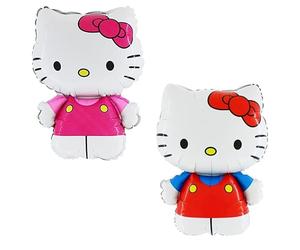 Toyland® Paquete de Globos de Aluminio Hello Kitty - 1 Personaje de 75 cm (30") en Rosa y 1 x Personaje de 75 cm (30") en Rojo y Azul - Decoraciones para Fiestas Infantiles