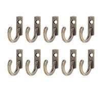 Toyvian 10 Piezas Gancho de Pared Retro Sola Punta, Aleación de Zinc | Color Café, para Sombreros y Llaves, Montaje Mural Habitación, Estilo Vintage Decorativo