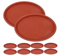 Toyvian 10 Unidades Bandeja Recolectora de Agua para Plantas y Macetas Ovalada de Plástico PP Color Rojo, Protege Superficies y Evita Desbordes en Jardín y Hogar