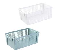 Toyvian 2 Piezas Cesta de Almacenamiento de Plástico para Toallas y Juguetes Diseño Simple, Práctica y Duradera para Uso Interior en Hotel o Casa Color Aleatorio